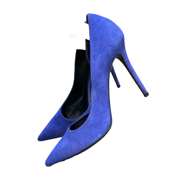 Celine Shoes - Celine sapphire suede d’orsay heels
